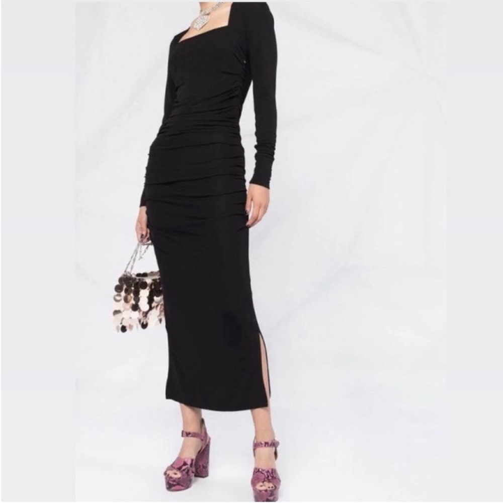 GANNI Ruched crepe midi dress - Picture 16 of 16